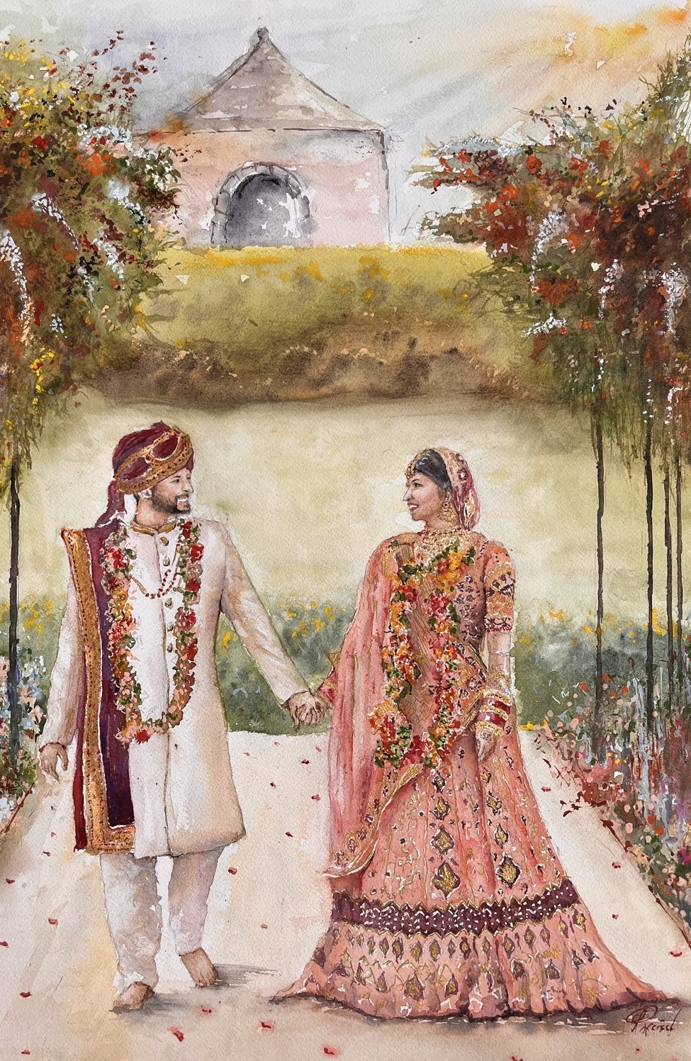 real paintings painted at a wedding